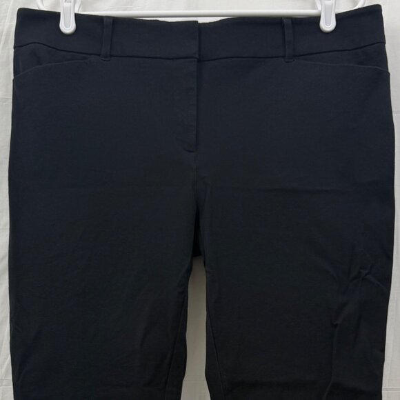 New York & Co Stretch Cotton Straight Leg Pants Women 14 Black - Picture 2 of 9